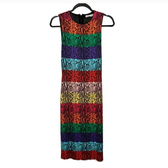 ALICE + OLIVIA Snake Print Midi Dress - Picture 9 of 12